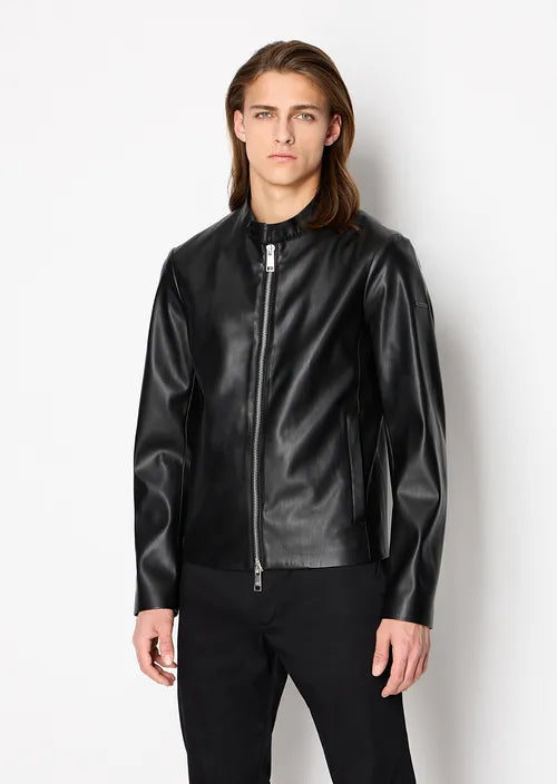Giacca in ecopelle con zip