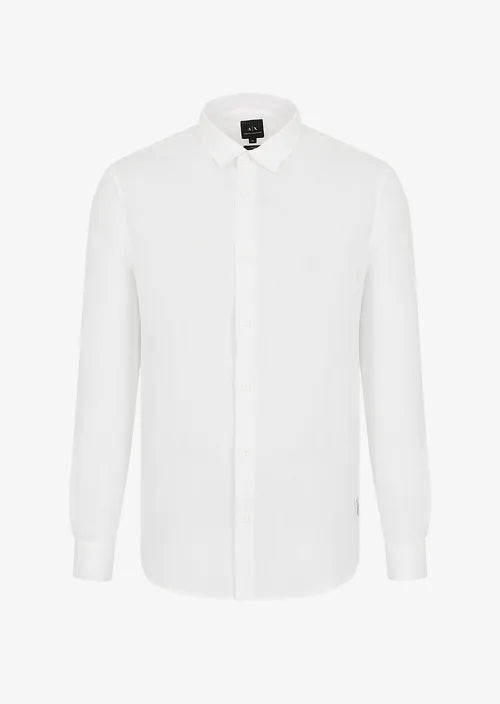 Camicia in lino collo classico bianca