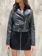 Giubbino ecopelle nero