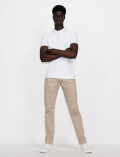 Polo in cotone stretch bianca