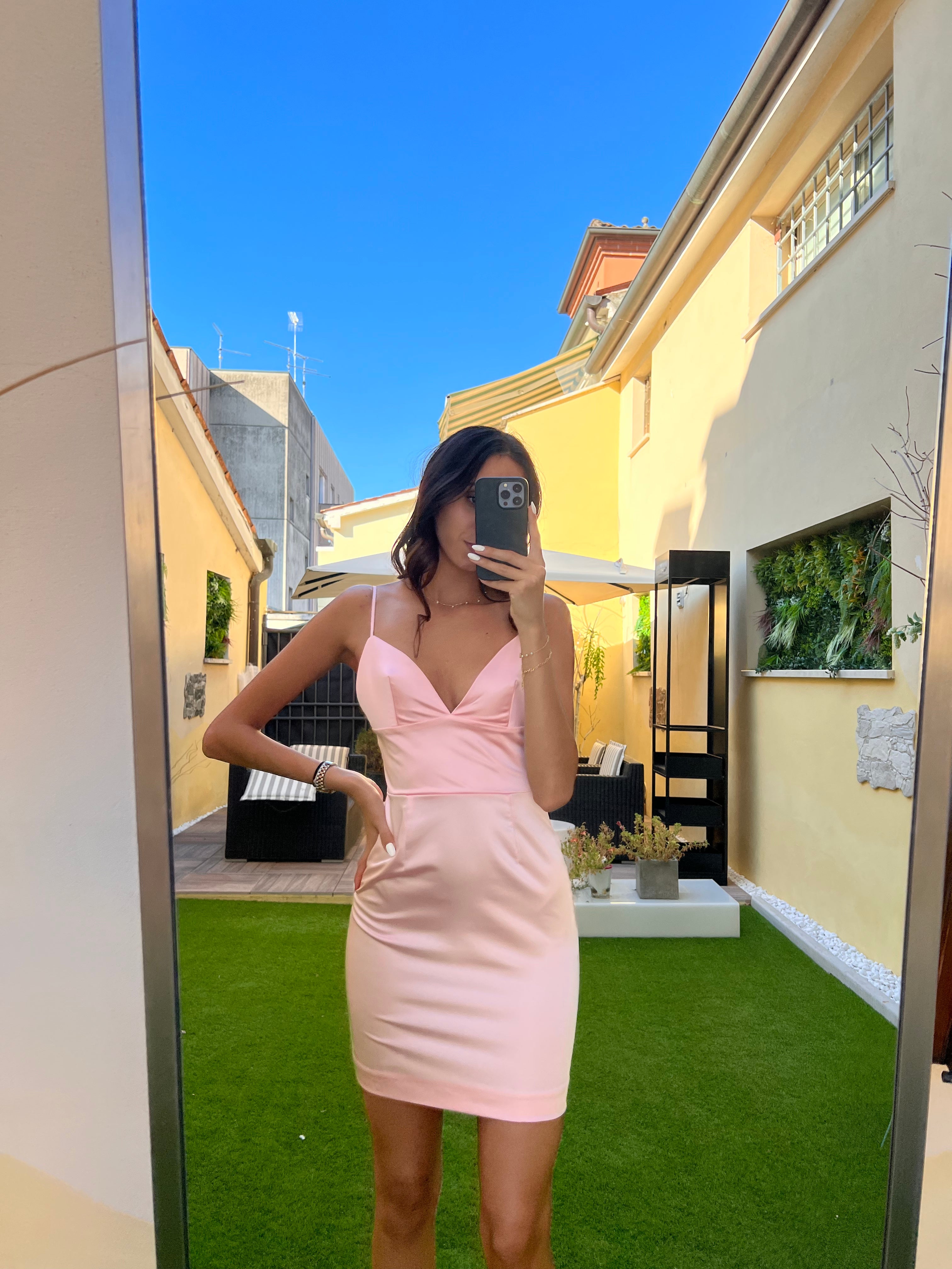 Mini abito in raso
