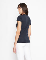 T-shirt scollo V blu