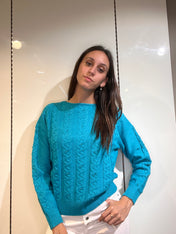 Maglioncino a trecce con perle