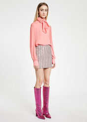 Blusa con collo a foulard