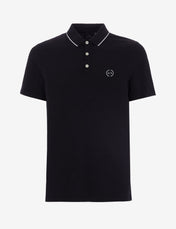 Polo con logo nera