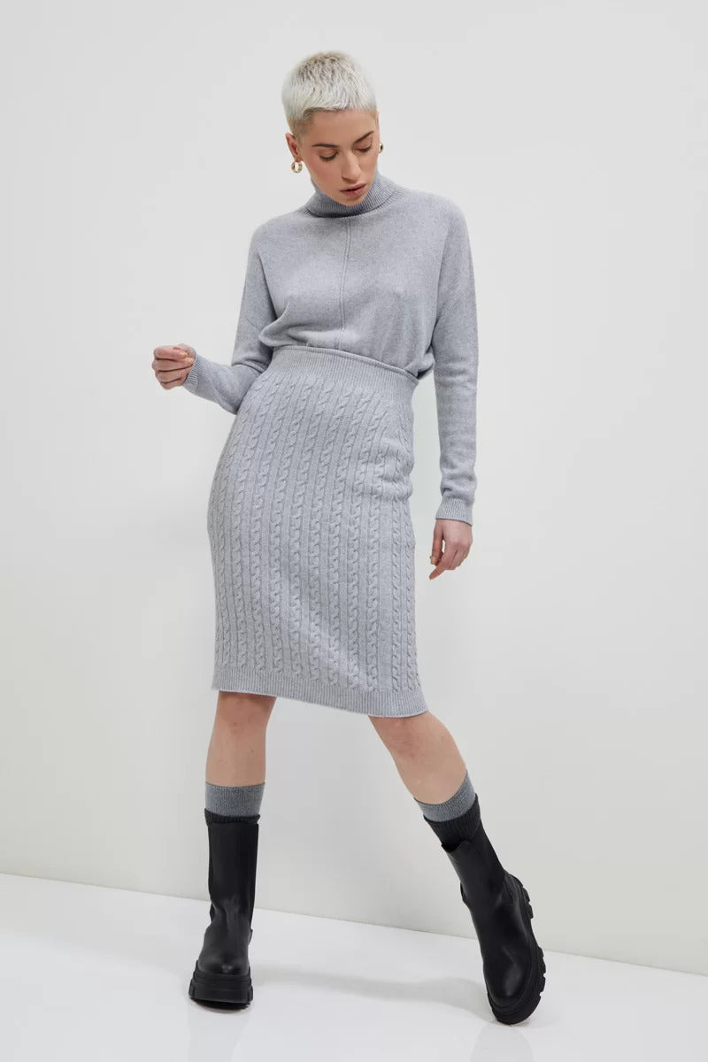 Maglia girocollo con motivo treccia
