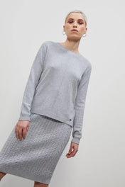 Maglia girocollo con motivo treccia