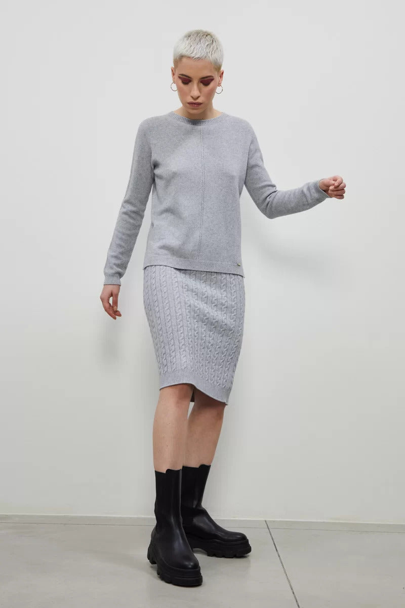 Maglia girocollo con motivo treccia