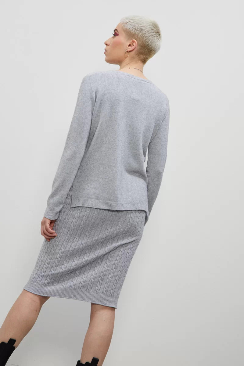 Maglia girocollo con motivo treccia