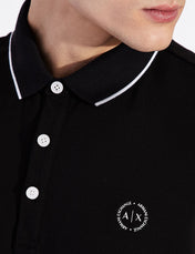 Polo con logo nera