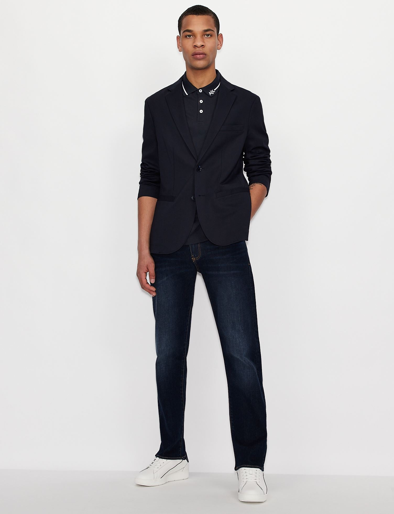 Polo in cotone blu
