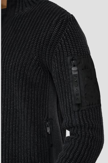Cardigan con zip in puro cotone