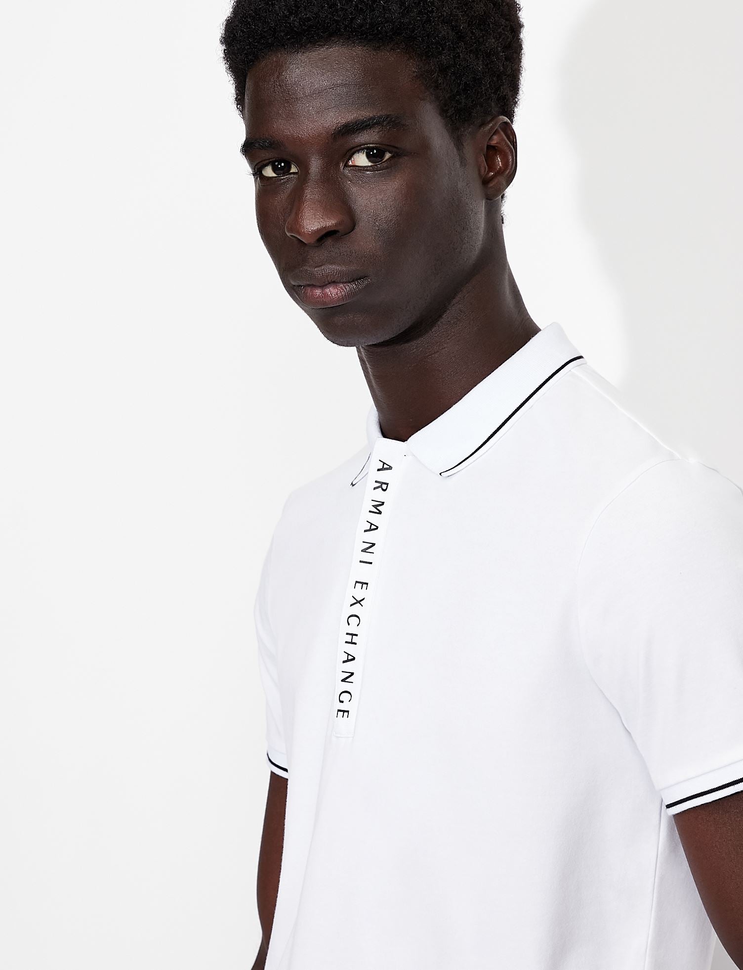 Polo in cotone stretch bianca