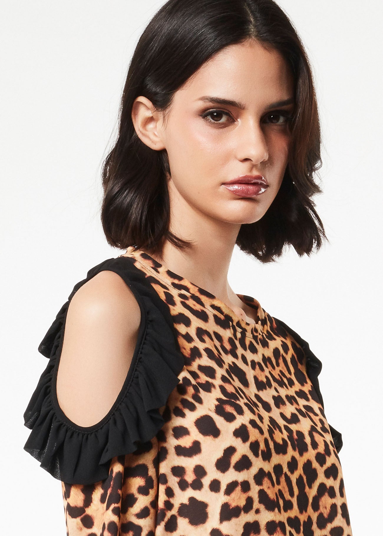 Camicia maculata con spalle cut-out