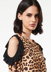 Camicia maculata con spalle cut-out