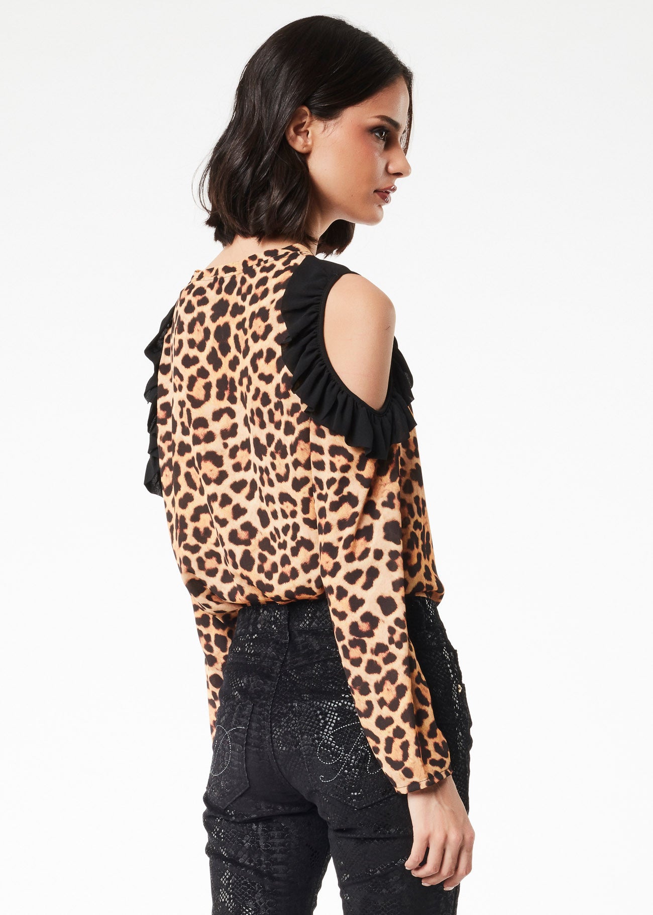Camicia maculata con spalle cut-out