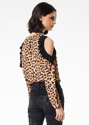 Camicia maculata con spalle cut-out
