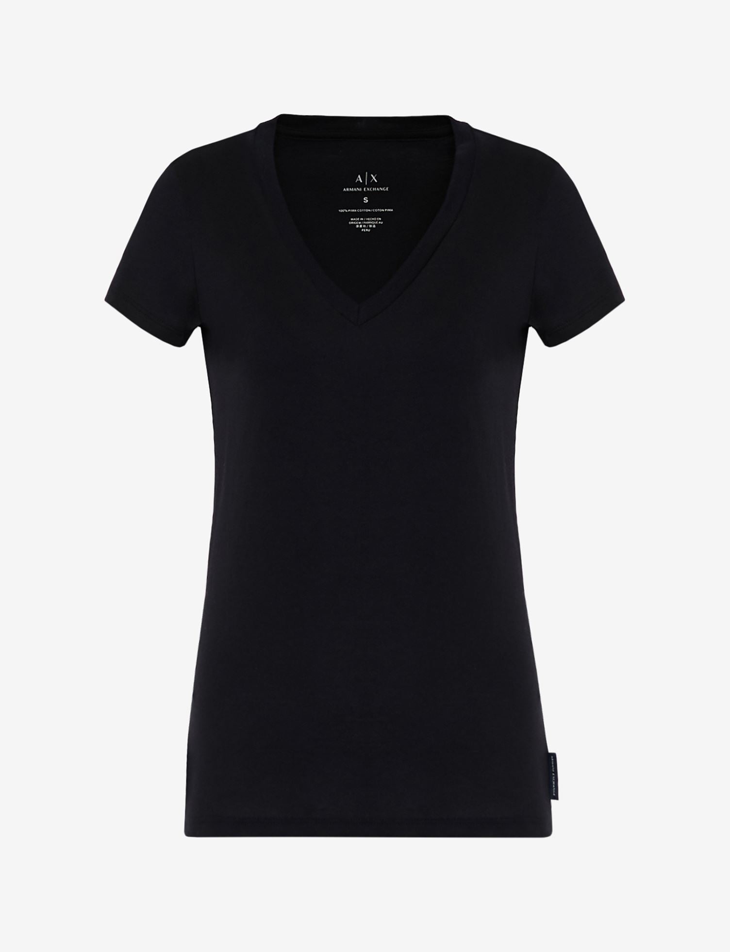 T-shirt scollo V blu