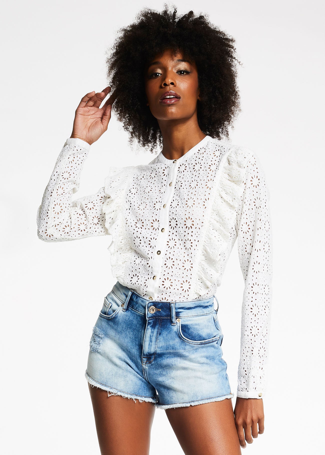 Camicia in pizzo sangallo