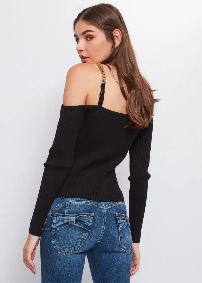 MAGLIA MISTO LANA CON COLLANA