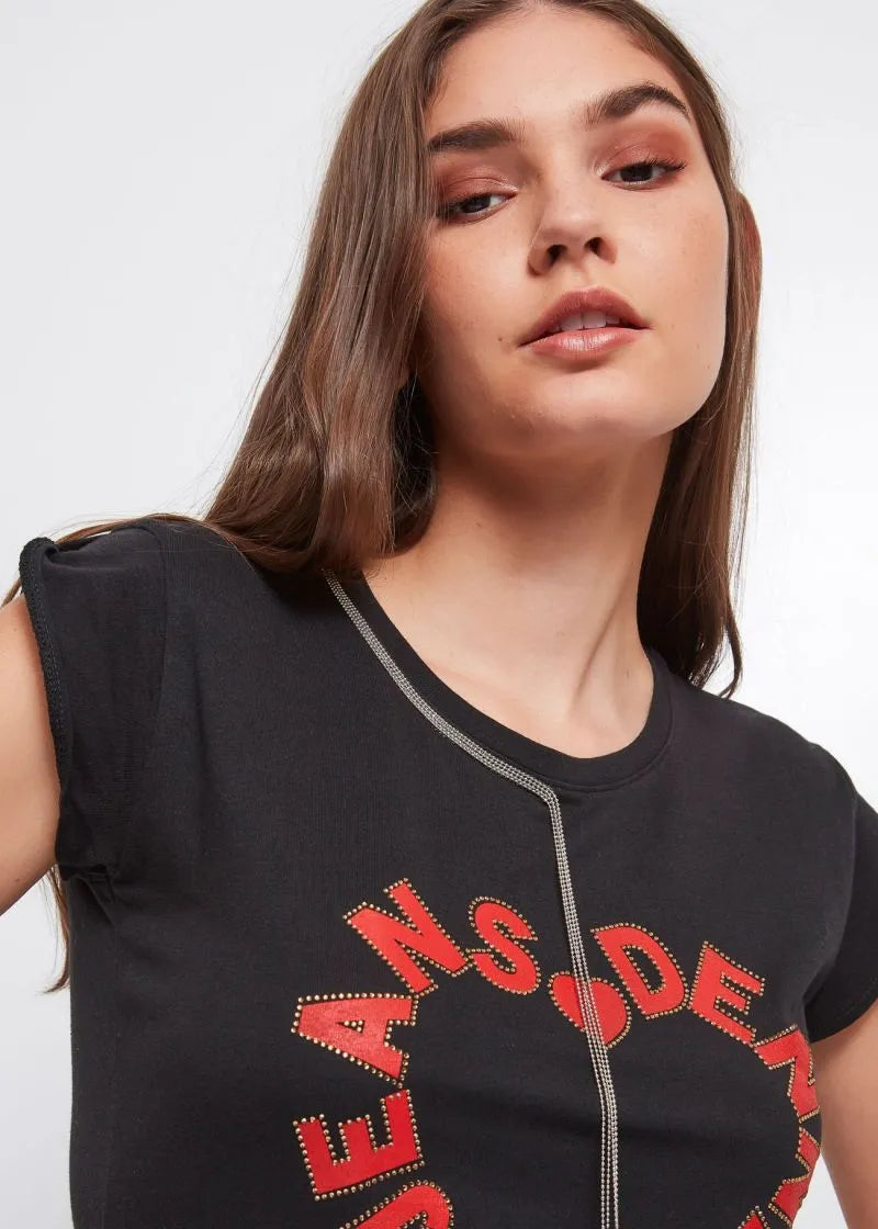 T-shirt con maniche a giro