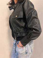Giubbino cropped con coulisse