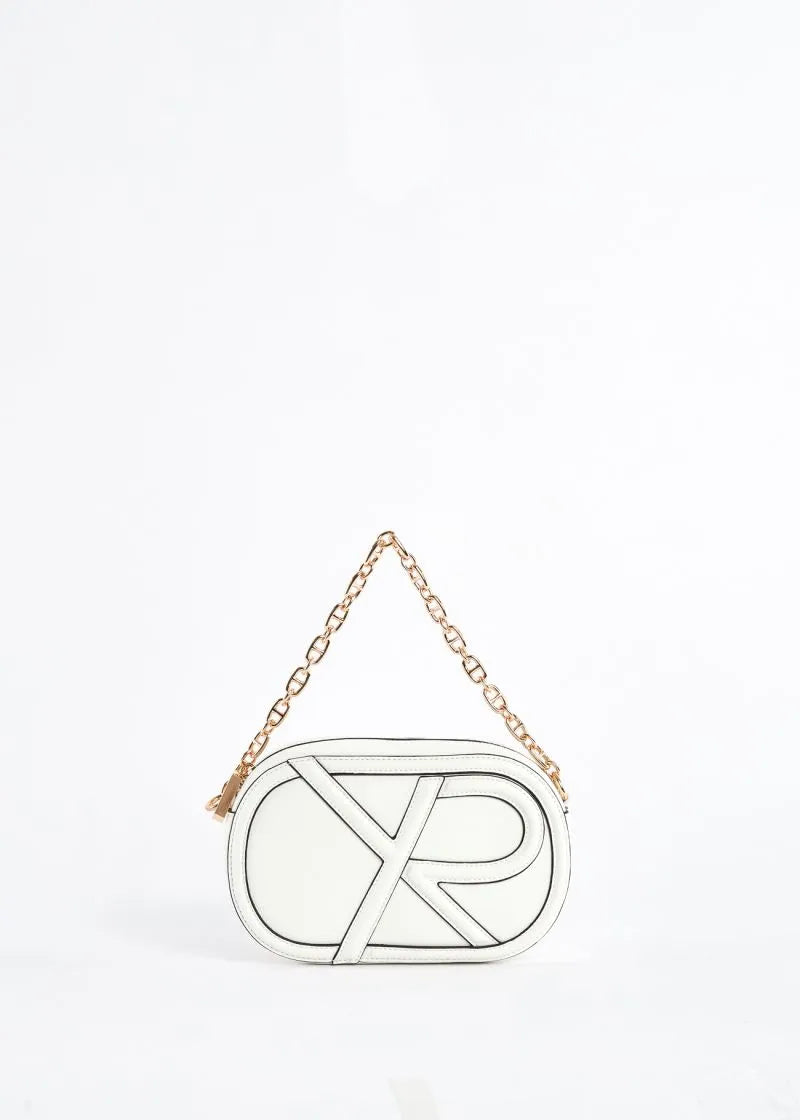 Crossbody in ecopelle con logo