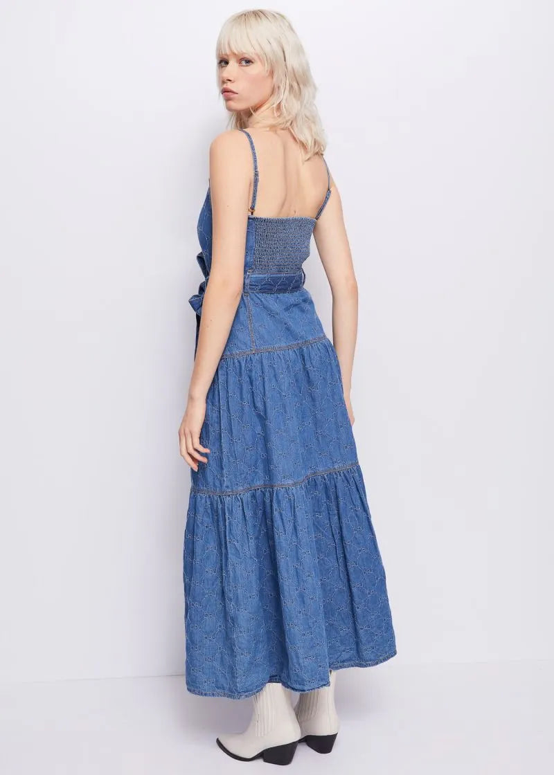 Abito in denim con lettering