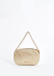 Crossbody in ecopelle oro con logo