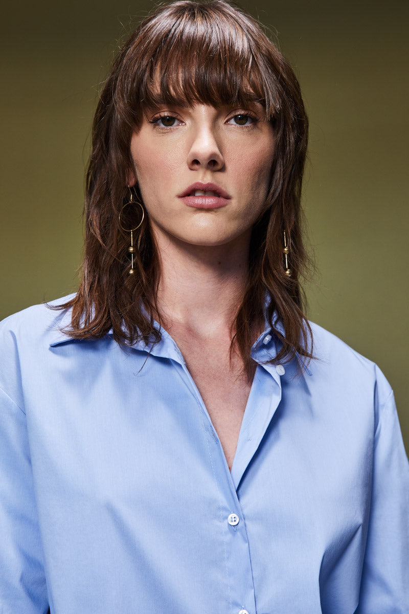 Camicia over in popeline