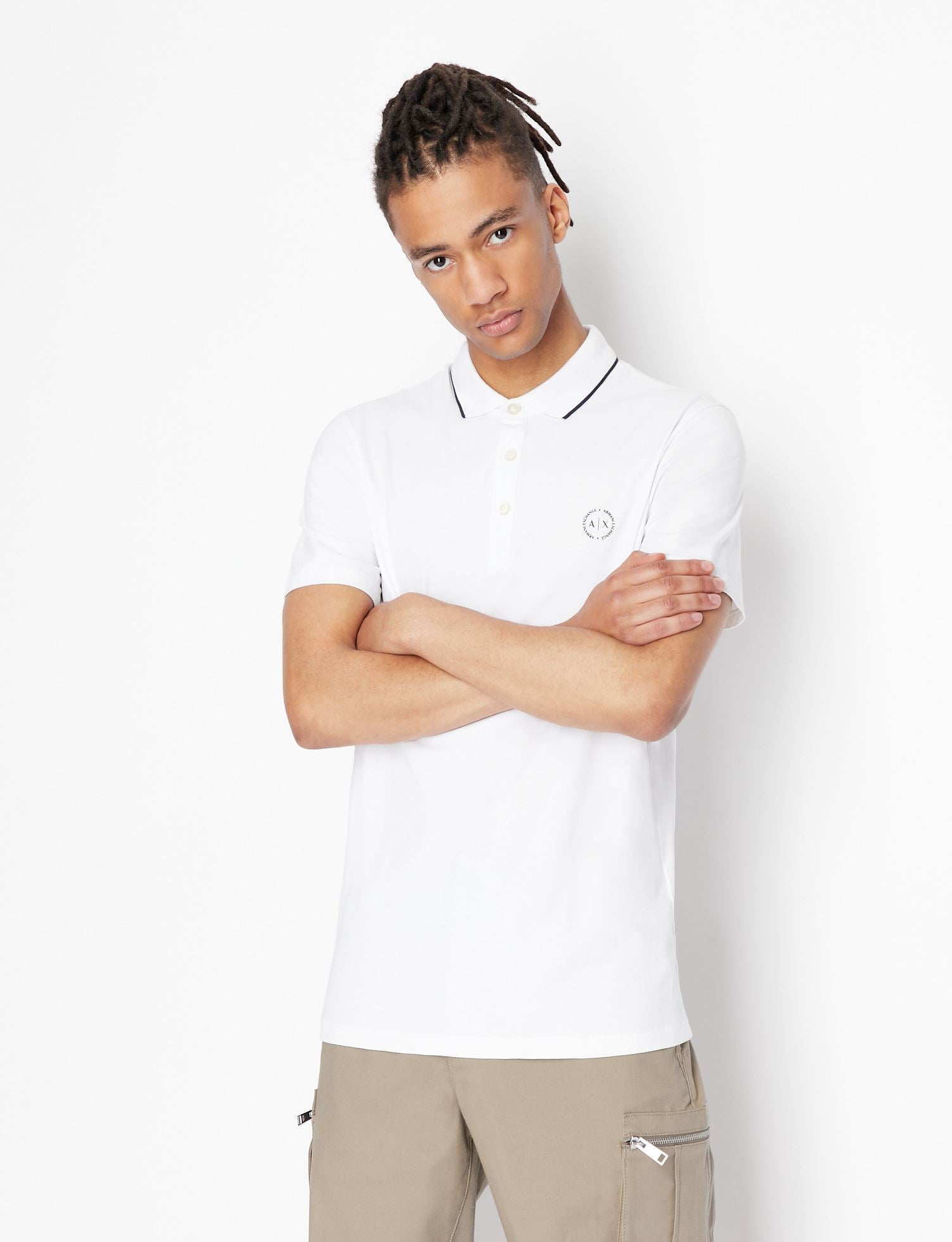 Polo con logo bianca
