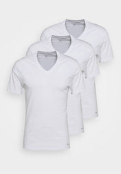 T-shirt bianca scollo V basica - 3 pezzi