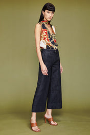 Jeans palazzo cropped chino
