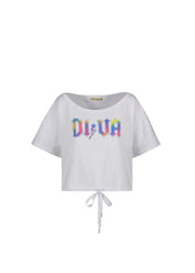 Tshirt cropped con stampa