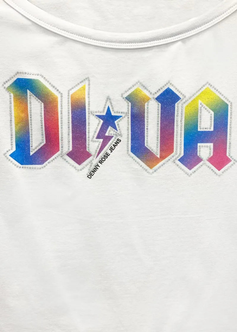 Tshirt cropped con stampa