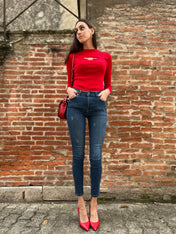 Jeans skinny vita alta