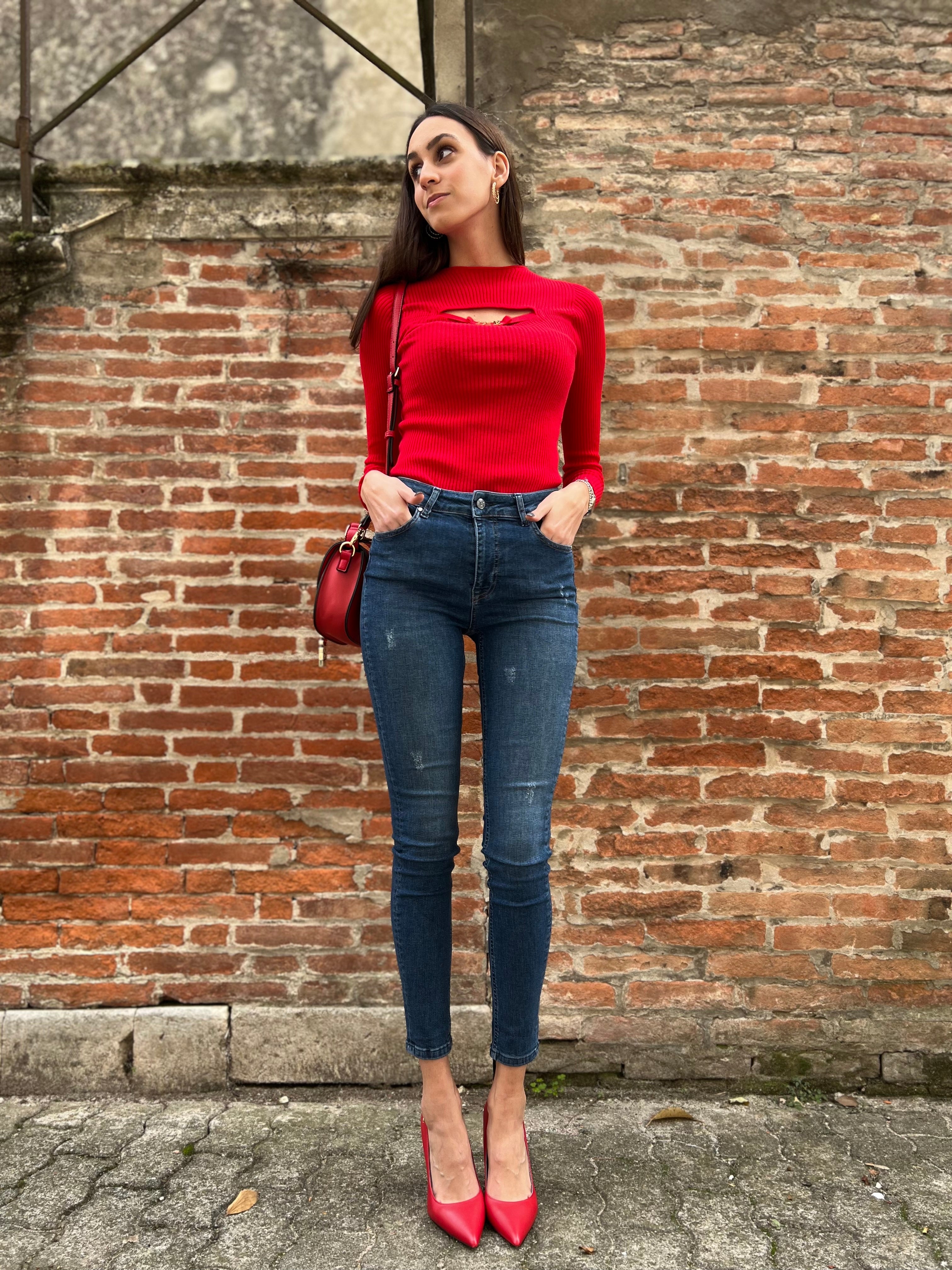 Jeans skinny vita alta