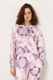 Felpa cropped con cappuccio