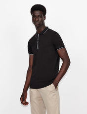 Polo in cotone stretch nera