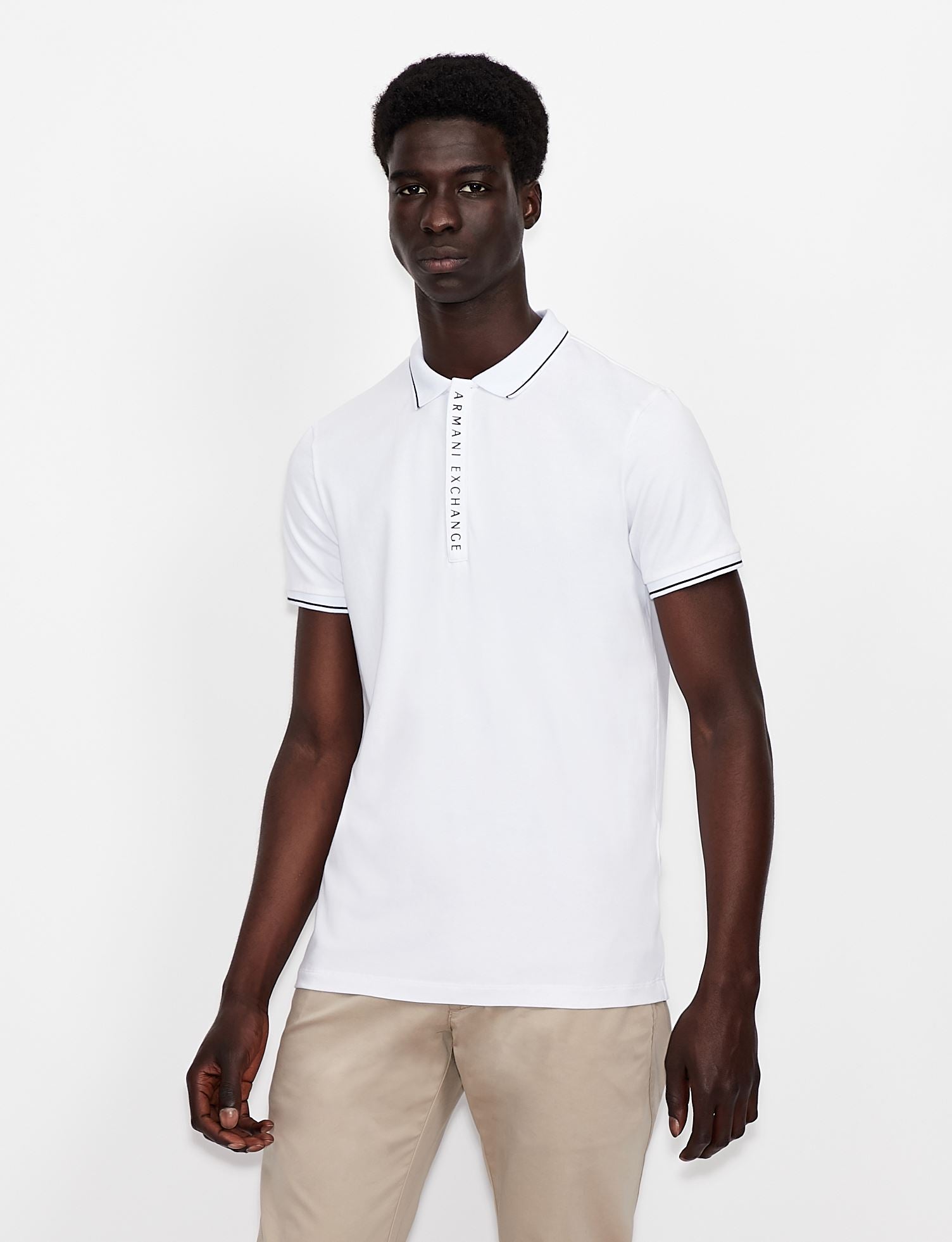 Polo in cotone stretch bianca