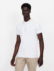 Polo in cotone stretch bianca