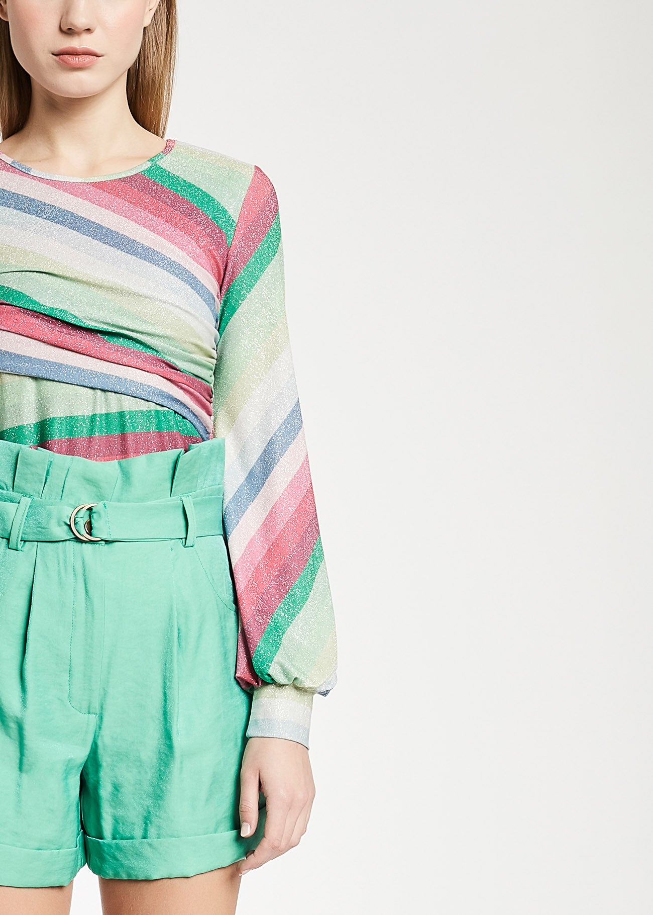 T-shirt a righe lurex