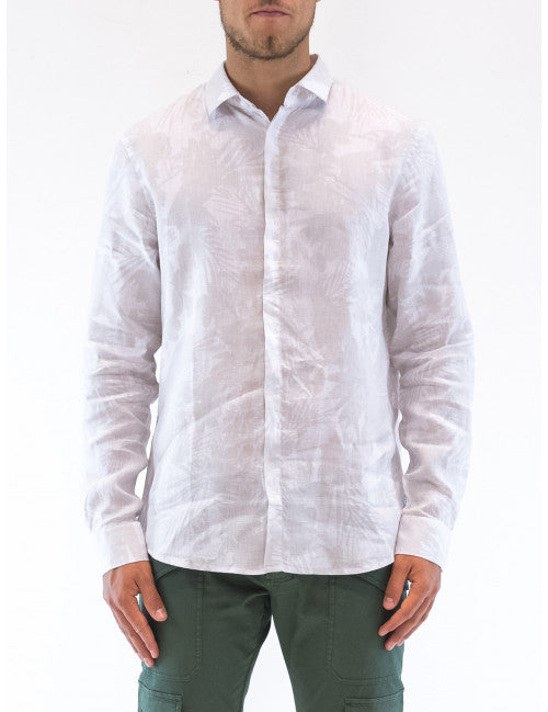Camicia in lino a fiori