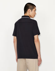 Polo con logo blu navy