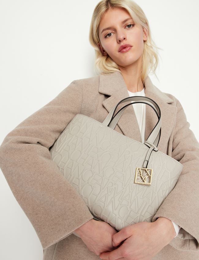 Shopper media con doppi manici e tracolla