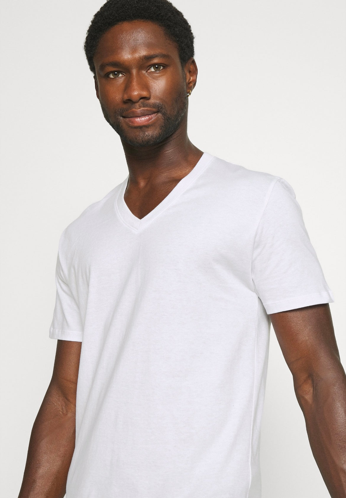 T-shirt bianca scollo V basica - 3 pezzi