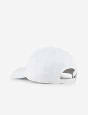 Cappello bianco e blu navy in cotone con visiera