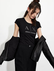 Tshirt nera scollo tondo