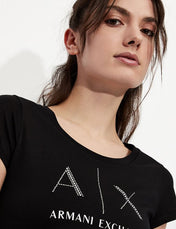 Tshirt nera scollo tondo