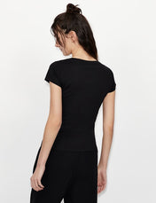 Tshirt nera scollo tondo